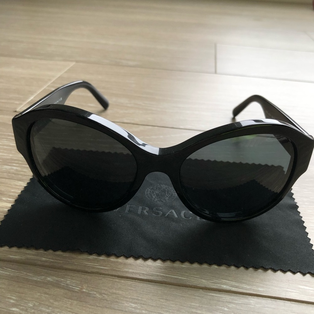 Versace Black Polarized Sunglasses
